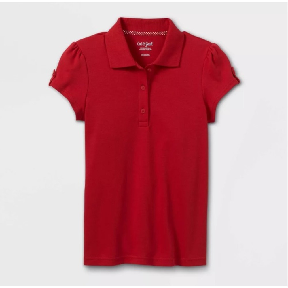 Girls' Short Sleeve Interlock Uniform Polo Shirt‎ - Cat & Jack Red XLarge